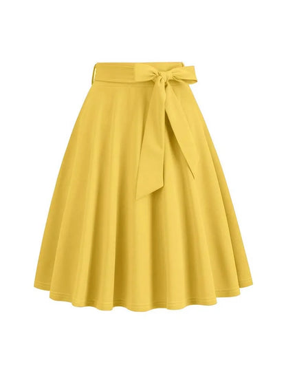 High Waist A Line Midi Skirt