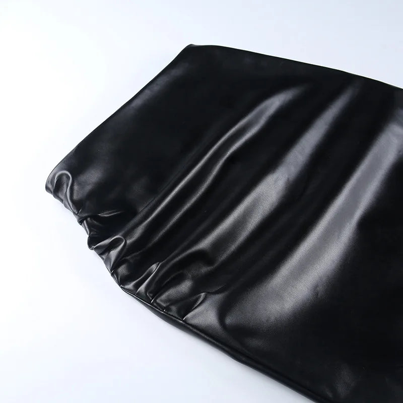 High Waist Leather Skirt