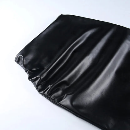 High Waist Leather Skirt