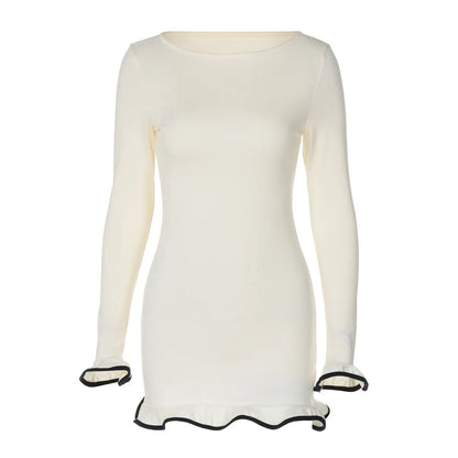 Elegant Pleated Mini Dress - Apricot