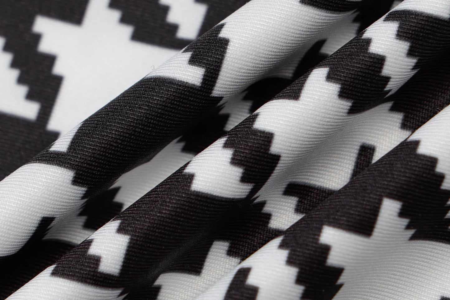 Houndstooth Print Midi Dress