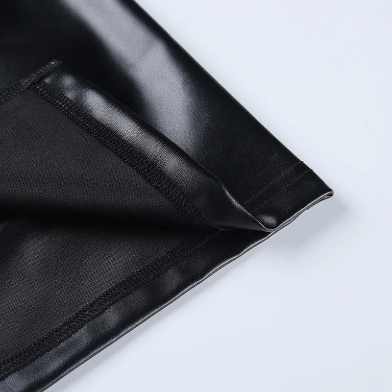 High Waist Leather Skirt