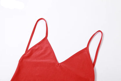 Elegant  Backless Mermaid Maxi Dress - Red