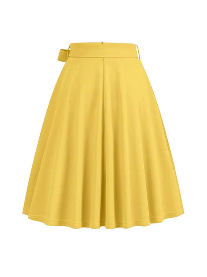 High Waist A Line Midi Skirt