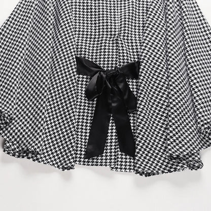 Luxury Plaid Cape Coat