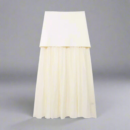 Knitted Vest & High-Waist Skirt Set - Beige Suit