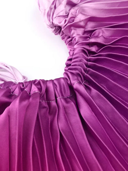 Elegant  Pleated A-Line Midi Dress