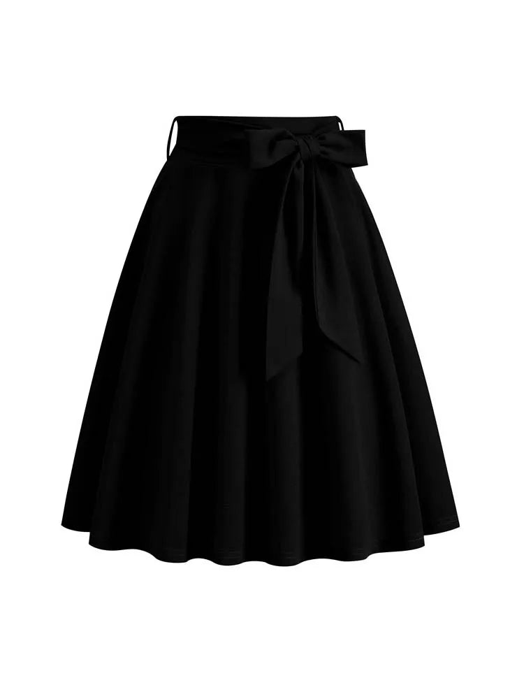 High Waist A Line Midi Skirt