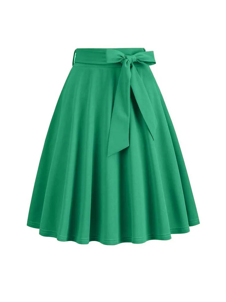 High Waist A Line Midi Skirt