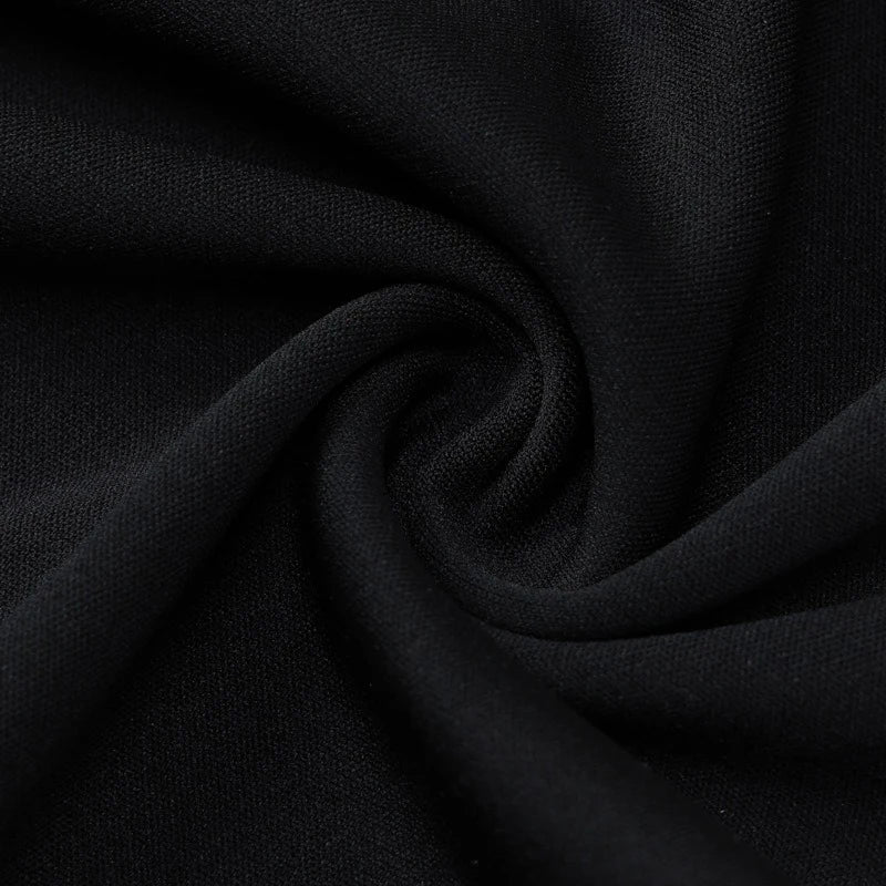 Elegant Pleated Mini Dress - Black