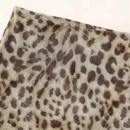 Leopard Print Midi Skirt