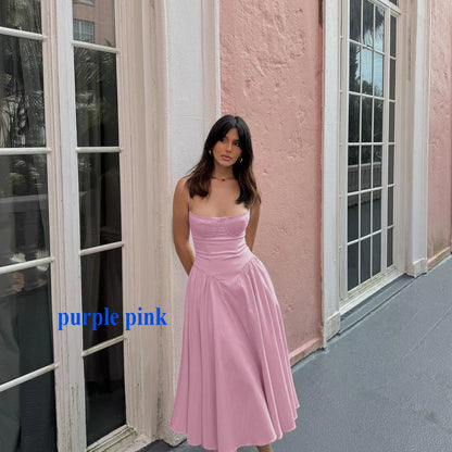 Suninheart Elegant Strap Midi Dress