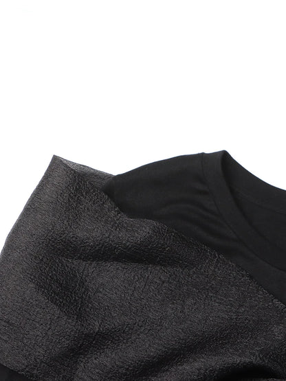 Elegant Bowknot Patchwork Maxi Dress - Black