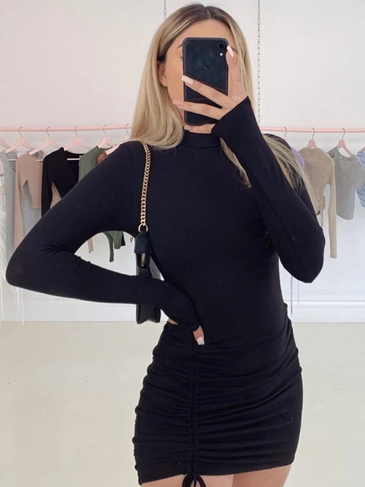 Turtleneck Bodycon Mini Dress
