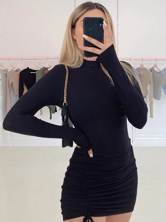 Turtleneck Bodycon Mini Dress