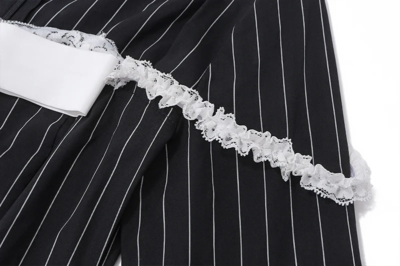 Retro Bow Patchwork Mini Dress