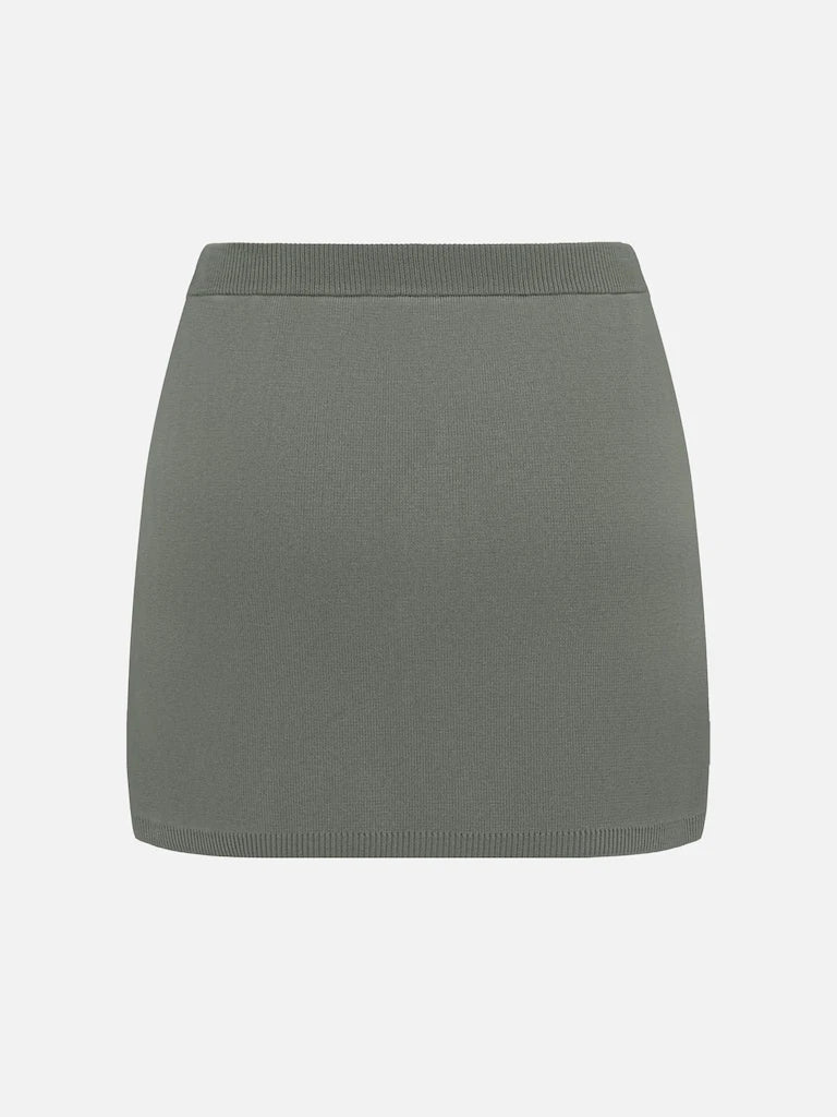 Ribbon Knitted Mini Skirt
