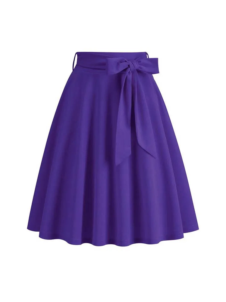 High Waist A Line Midi Skirt