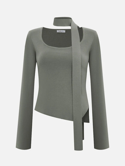 Ribbon Knitted Mini Skirt