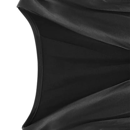 Black Deep V-Neck Mini Dress