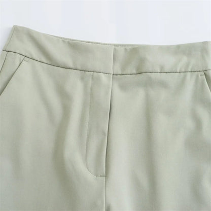 Fashionable Curled Hem Suit Set